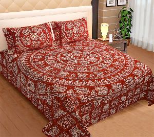 Cotton Printed Bedsheets King Size with 2 Pillow Cover Combo