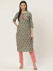 Printed Cotton Straight Kurta