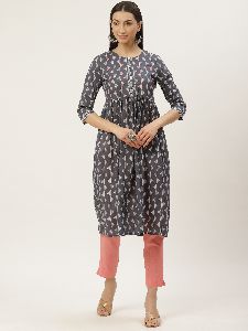 Womens Pure Cotton Discharge Print Ethnic Set