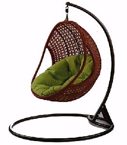Bamboo Hanging Swing Chair with Cushion & Hook