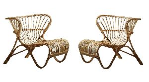 Set of 2 Bamboo Cane Chair