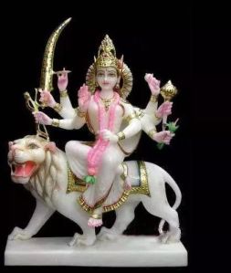 Marble Sherawali Mata Statue