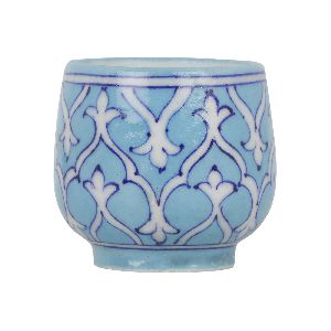 Blue Art Pottery Cup