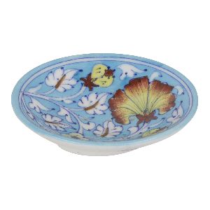 Blue Art Pottery Soap Dish