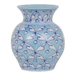 GABP1 Blue Art Pottery Flower Vase