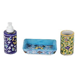 GABP17 Blue Art Pottery Soap Dispenser