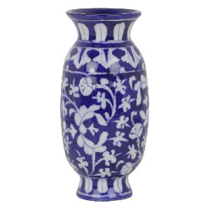 GABP2 Blue Art Pottery Flower Vase