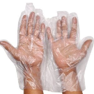 Polythene disposable gloves