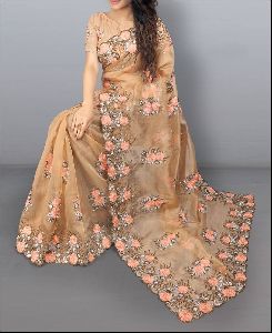 Floral Embroidered Saree