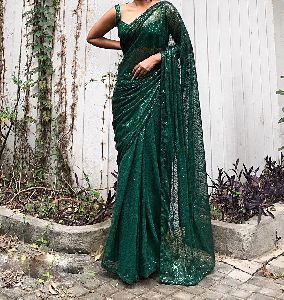 Heavy Sequin Wedding Saree