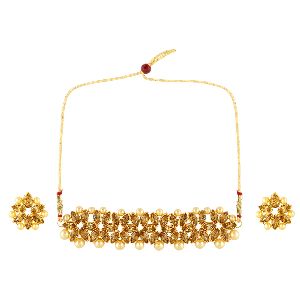 Indian Bollywood Faux Kundan Pearl Crystal Rhinestone Bridal Wedding Choker Necklace Earrings Jewelry Set