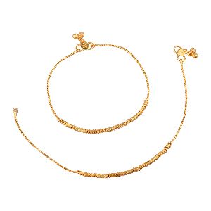 Indian Bollywood Gold Tone Bell Charms Tassel Chain Anklet Set Bracelet Payal Foot Jewelry