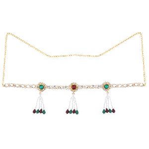 Indian Bollywood Vintage Crystal Waist Belt Belly Chain Kamarband Bridal Tassel Body Jewelry