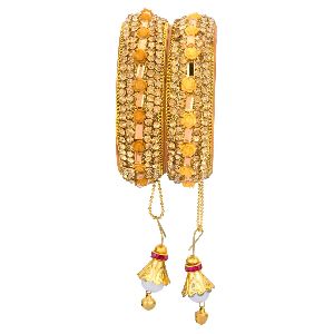 Indian Bollywood Wedding Bridal Crystal Pearl Handmade Charm Tassel Acrylic Bangle Set Jewelry