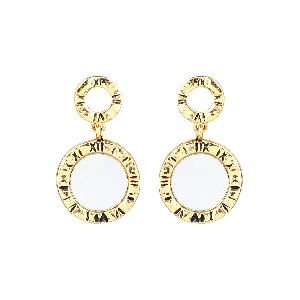 &amp;nbsp;Indian Fashion Boho Antique Oxidized Silver Geometric Glass Dangle Statement Earring Jewelry Set