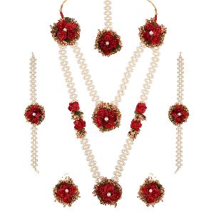 Indian Flower Jewelry Set for Haldi Mehandi Baby Shower Wedding for Women