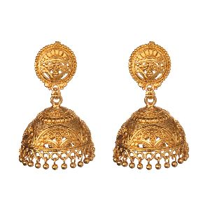 gold plated jhumka wedding dangle earring set