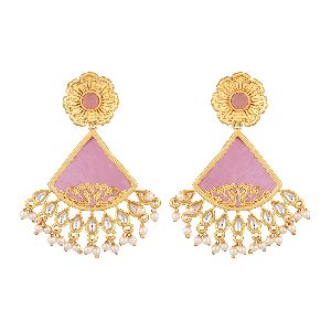 Indian Jewelry Bollywood Faux Pearls Stone Crystals Dangle Drop Earrings Set for Women