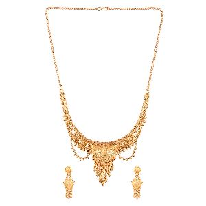 bollywood gold tone choker necklace earrings set