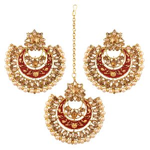 indian maang tikka earrings set