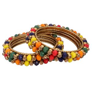 bollywood traditional beads crystal wedding bracelet bangle set