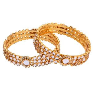bollywood faux kundan bridal bracelet bangle set