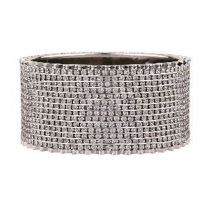 Wholesale One pc double ring rhinestone braceletslength165mm50mm  KA009824  Girlmerrycom