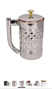 Copper steel diamond design jug