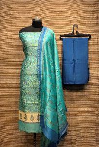 Tussar Silk Digital Suit