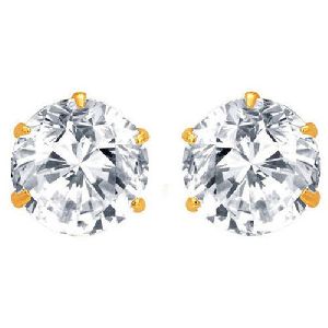 Diamond Gold Plated Stud Earrings