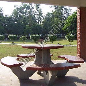 Circular Table With 4 Benches