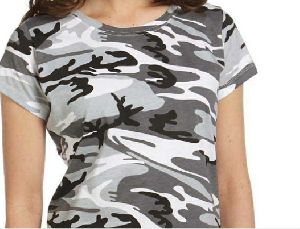 Ladies Printed Round Neck Half Sleeve T-Shirts