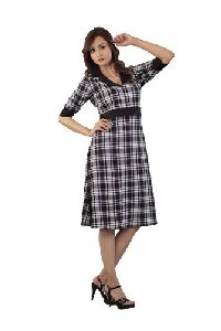 Ladies Checked One Piece Dress