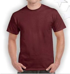 Mens Brown Round Neck T-Shirt