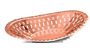 Oval Perforated Copper Bread Basket