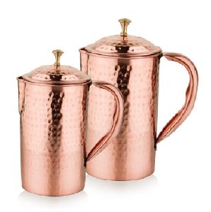 Hammered Aqua Copper Jugs