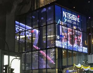 Architectural transparent LED media facade solutions for building glass facades