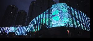 Huaxia Flexible Transparent LED Mesh Screen,Lightweight and curvable LED Video Display Screen
