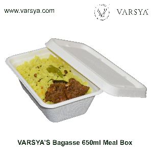Varsya's Biodegradable disposable Bagasse Meal box 650 ml