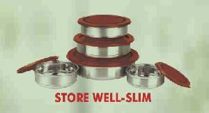 Store Well Slim Stainless Steel Container