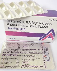 Coenzyme Q10, ALA, Grape Seed Extract, Green Tea Extract and Ginseng Capsules