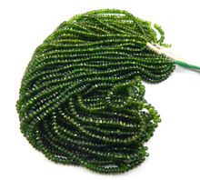 Natural Chrome Diopside Faceted Rondelle Beads