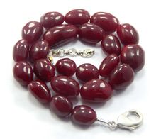 Ruby Quartz Oval Uneven Beads