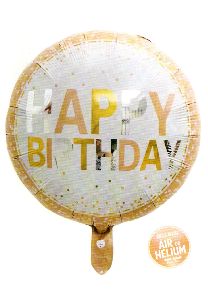 HIPPITY HOP HAPPY BIRTHDAY ROUND GOLD BALLOON (18 INCH) ( PACK OF 1 )