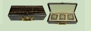 Dark Brown Wooden Suitcase Dry Fruit Box