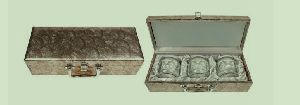 Dark Grey Wooden Suitcase Dry Fruit Box