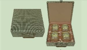 Grey Wooden Suitcase Dry Fruit Box
