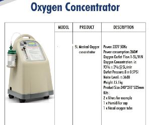Oxygen concentrator single flow 5lt