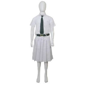 Girls White School Uniform