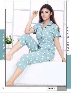 Women Premium Quality Cotton Hosiery Printed Cepari Night Suit